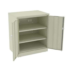 Tennsco - 3 Shelf Locking Storage Cabinet - Steel, 36" Wide x 24" Deep x 42" High, Champagne/Putty - Apex Tool & Supply