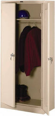 Tennsco - 2 Shelf Wardrobe Storage Cabinet - Steel, 36" Wide x 18" Deep x 78" High, Champagne/Putty - Apex Tool & Supply