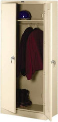 Tennsco - 2 Shelf Locking Storage Cabinet - Steel, 36" Wide x 24" Deep x 78" High, Champagne/Putty - Apex Tool & Supply