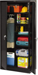 Tennsco - 6 Shelf Combination Storage Cabinet - Steel, 36" Wide x 18" Deep x 78" High, Black - Apex Tool & Supply