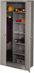 Tennsco - 6 Shelf Combination Storage Cabinet - Steel, 36" Wide x 18" Deep x 78" High, Medium Gray - Apex Tool & Supply
