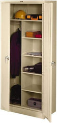 Tennsco - 6 Shelf Combination Storage Cabinet - Steel, 36" Wide x 18" Deep x 78" High, Sand - Apex Tool & Supply