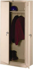 Tennsco - 2 Shelf Wardrobe Storage Cabinet - Steel, 36" Wide x 24" Deep x 78" High, Sand - Apex Tool & Supply