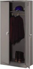 Tennsco - 2 Shelf Wardrobe Storage Cabinet - Steel, 36" Wide x 24" Deep x 78" High, Medium Gray - Apex Tool & Supply