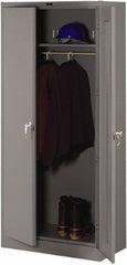 Tennsco - 2 Shelf Wardrobe Storage Cabinet - Steel, 36" Wide x 18" Deep x 78" High, Medium Gray - Apex Tool & Supply
