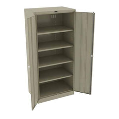Tennsco - 5 Shelf Locking Storage Cabinet - Steel, 36" Wide x 24" Deep x 78" High, Sand - Apex Tool & Supply