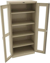 Tennsco - 5 Shelf Visible Storage Cabinet - Steel, 36" Wide x 18" Deep x 78" High, Sand - Apex Tool & Supply