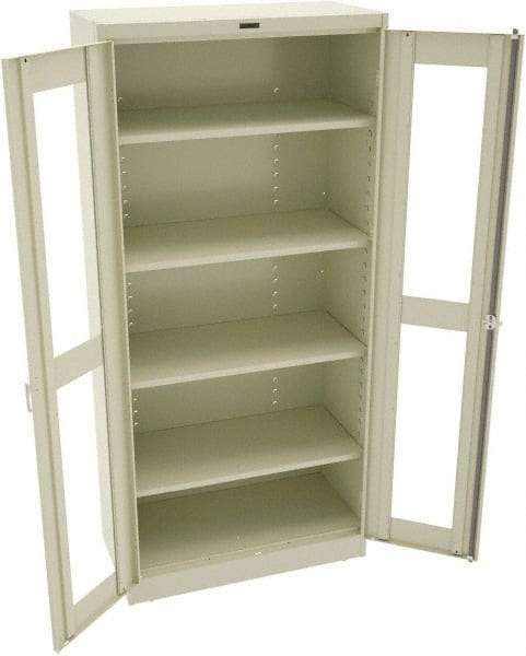 Tennsco - 5 Shelf Visible Storage Cabinet - Steel, 36" Wide x 24" Deep x 78" High, Champagne/Putty - Apex Tool & Supply
