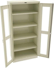 Tennsco - 5 Shelf Visible Storage Cabinet - Steel, 36" Wide x 24" Deep x 78" High, Champagne/Putty - Apex Tool & Supply