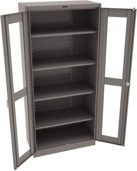 Tennsco - 5 Shelf Visible Storage Cabinet - Steel, 36" Wide x 18" Deep x 78" High, Medium Gray - Apex Tool & Supply