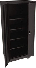 Tennsco - 5 Shelf Locking Storage Cabinet - Steel, 36" Wide x 24" Deep x 72" High, Black - Apex Tool & Supply