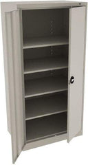 Tennsco - 5 Shelf Locking Storage Cabinet - Steel, 36" Wide x 24" Deep x 72" High, Light Gray - Apex Tool & Supply