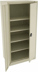 Tennsco - 5 Shelf Locking Storage Cabinet - Steel, 36" Wide x 24" Deep x 72" High, Champagne/Putty - Apex Tool & Supply
