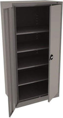 Tennsco - 5 Shelf Locking Storage Cabinet - Steel, 36" Wide x 24" Deep x 72" High, Medium Gray - Apex Tool & Supply