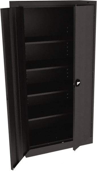 Tennsco - 5 Shelf Locking Storage Cabinet - Steel, 36" Wide x 18" Deep x 72" High, Black - Apex Tool & Supply