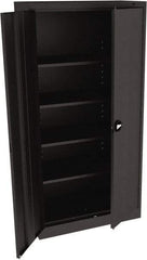 Tennsco - 5 Shelf Locking Storage Cabinet - Steel, 36" Wide x 18" Deep x 72" High, Black - Apex Tool & Supply
