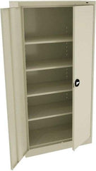 Tennsco - 5 Shelf Locking Storage Cabinet - Steel, 36" Wide x 18" Deep x 72" High, Champagne/Putty - Apex Tool & Supply
