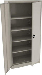 Tennsco - 5 Shelf Locking Storage Cabinet - Steel, 36" Wide x 18" Deep x 72" High, Light Gray - Apex Tool & Supply