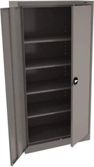Tennsco - 5 Shelf Locking Storage Cabinet - Steel, 36" Wide x 18" Deep x 72" High, Medium Gray - Apex Tool & Supply
