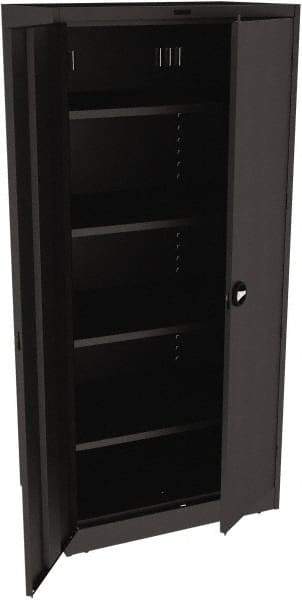 Tennsco - 5 Shelf Locking Storage Cabinet - Steel, 36" Wide x 24" Deep x 78" High, Black - Apex Tool & Supply