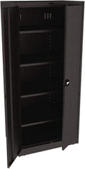 Tennsco - 5 Shelf Locking Storage Cabinet - Steel, 36" Wide x 24" Deep x 78" High, Black - Apex Tool & Supply