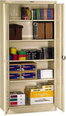 Tennsco - 5 Shelf Locking Storage Cabinet - Steel, 36" Wide x 24" Deep x 78" High, Sand - Apex Tool & Supply