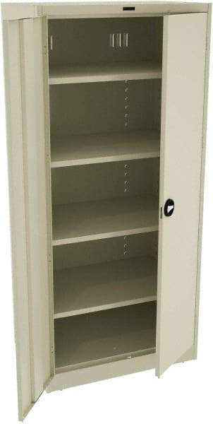 Tennsco - 5 Shelf Locking Storage Cabinet - Steel, 36" Wide x 24" Deep x 78" High, Champagne/Putty - Apex Tool & Supply