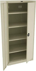 Tennsco - 5 Shelf Locking Storage Cabinet - Steel, 36" Wide x 24" Deep x 78" High, Champagne/Putty - Apex Tool & Supply