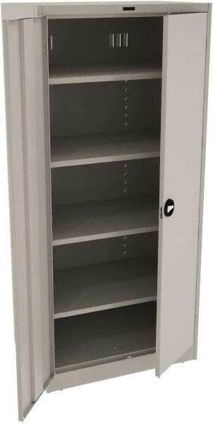 Tennsco - 5 Shelf Locking Storage Cabinet - Steel, 36" Wide x 24" Deep x 78" High, Light Gray - Apex Tool & Supply