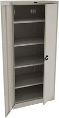 Tennsco - 5 Shelf Locking Storage Cabinet - Steel, 36" Wide x 24" Deep x 78" High, Light Gray - Apex Tool & Supply
