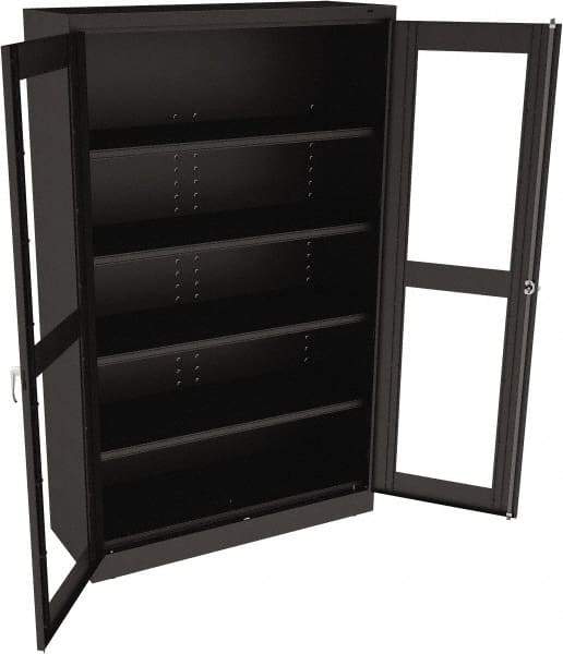 Tennsco - 5 Shelf Visible Storage Cabinet - Steel, 48" Wide x 18" Deep x 78" High, Black - Apex Tool & Supply