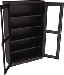 Tennsco - 5 Shelf Visible Storage Cabinet - Steel, 48" Wide x 18" Deep x 78" High, Black - Apex Tool & Supply