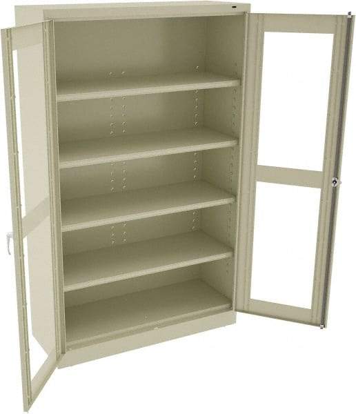 Tennsco - 5 Shelf Visible Storage Cabinet - Steel, 48" Wide x 18" Deep x 78" High, Champagne/Putty - Apex Tool & Supply