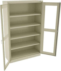 Tennsco - 5 Shelf Visible Storage Cabinet - Steel, 48" Wide x 18" Deep x 78" High, Champagne/Putty - Apex Tool & Supply