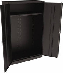 Tennsco - 2 Shelf Wardrobe Storage Cabinet - Steel, 48" Wide x 24" Deep x 78" High, Black - Apex Tool & Supply