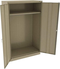 Tennsco - 2 Shelf Wardrobe Storage Cabinet - Steel, 48" Wide x 24" Deep x 78" High, Sand - Apex Tool & Supply