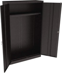 Tennsco - 2 Shelf Wardrobe Storage Cabinet - Steel, 48" Wide x 18" Deep x 78" High, Black - Apex Tool & Supply