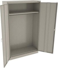 Tennsco - 2 Shelf Wardrobe Storage Cabinet - Steel, 48" Wide x 18" Deep x 78" High, Light Gray - Apex Tool & Supply