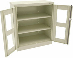 Tennsco - 3 Shelf Visible Storage Cabinet - Steel, 36" Wide x 18" Deep x 42" High, Champagne/Putty - Apex Tool & Supply