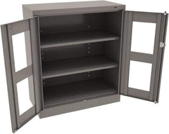 Tennsco - 3 Shelf Visible Storage Cabinet - Steel, 36" Wide x 18" Deep x 42" High, Medium Gray - Apex Tool & Supply