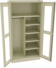 Tennsco - 6 Shelf Combination Storage Cabinet - Steel, 36" Wide x 18" Deep x 72" High, Champagne/Putty - Apex Tool & Supply