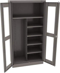 Tennsco - 6 Shelf Combination Storage Cabinet - Steel, 36" Wide x 18" Deep x 72" High, Medium Gray - Apex Tool & Supply