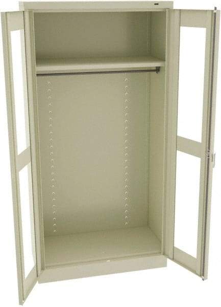 Tennsco - 2 Shelf Wardrobe Storage Cabinet - Steel, 36" Wide x 18" Deep x 72" High, Champagne/Putty - Apex Tool & Supply