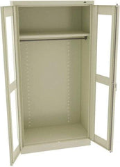 Tennsco - 2 Shelf Wardrobe Storage Cabinet - Steel, 36" Wide x 18" Deep x 72" High, Champagne/Putty - Apex Tool & Supply