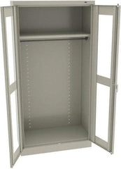 Tennsco - 2 Shelf Wardrobe Storage Cabinet - Steel, 36" Wide x 18" Deep x 72" High, Light Gray - Apex Tool & Supply