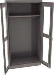 Tennsco - 2 Shelf Wardrobe Storage Cabinet - Steel, 36" Wide x 18" Deep x 72" High, Medium Gray - Apex Tool & Supply