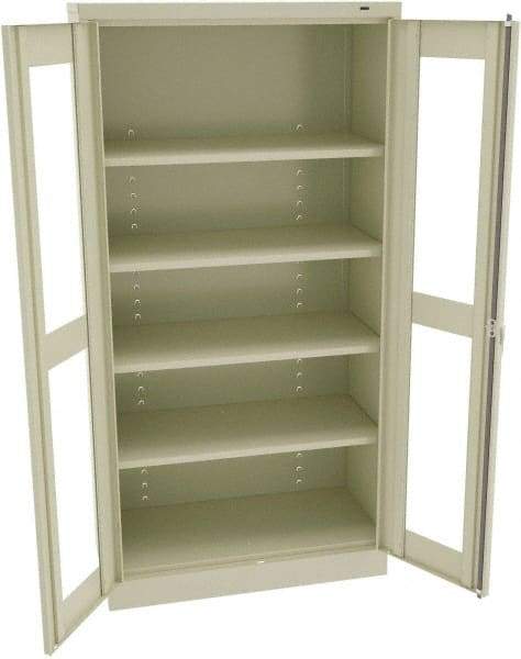 Tennsco - 5 Shelf Visible Storage Cabinet - Steel, 36" Wide x 24" Deep x 72" High, Champagne/Putty - Apex Tool & Supply
