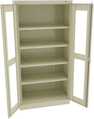 Tennsco - 5 Shelf Visible Storage Cabinet - Steel, 36" Wide x 24" Deep x 72" High, Champagne/Putty - Apex Tool & Supply