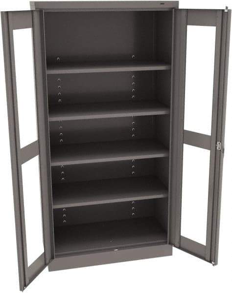 Tennsco - 5 Shelf Visible Storage Cabinet - Steel, 36" Wide x 18" Deep x 72" High, Medium Gray - Apex Tool & Supply