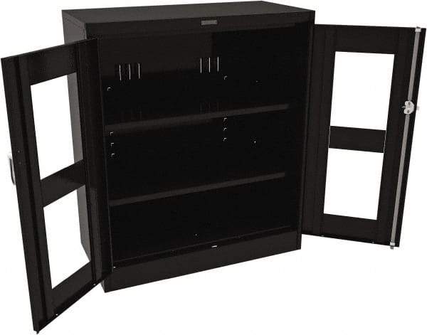 Tennsco - 3 Shelf Visible Storage Cabinet - Steel, 36" Wide x 24" Deep x 42" High, Black - Apex Tool & Supply
